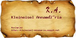 Kleineisel Annamária névjegykártya